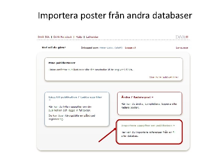 Importera poster från andra databaser 