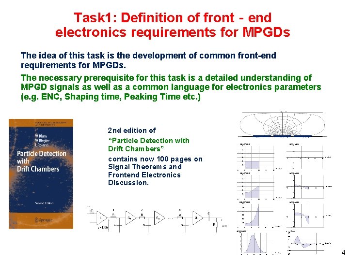 Task 1: Definition of front‐end electronics requirements for MPGDs The idea of this task