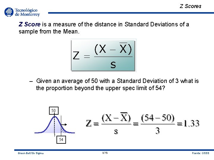 Z Scores Z Score is a measure of the distance in Standard Deviations of