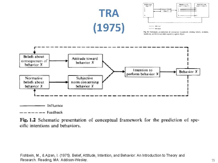 TRA (1975) Fishbein, M. , & Ajzen, I. (1975). Belief, Attitude, Intention, and Behavior:
