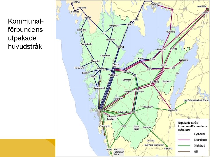 Kommunalförbundens utpekade huvudstråk 