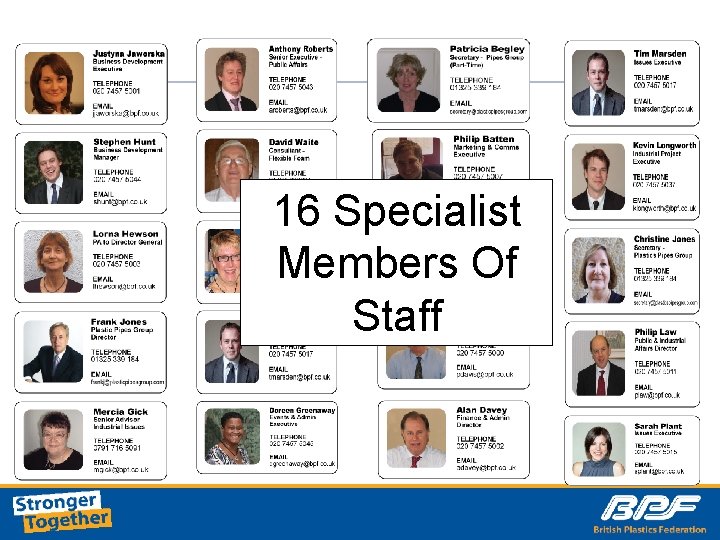 16 Specialist Members Of Staff 