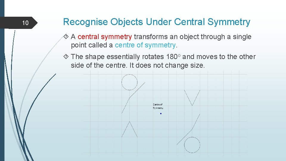 10 Recognise Objects Under Central Symmetry A central symmetry transforms an object through a