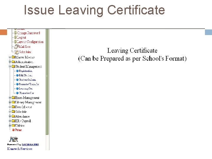 Issue Leaving Certificate Issue Leaving Certificate