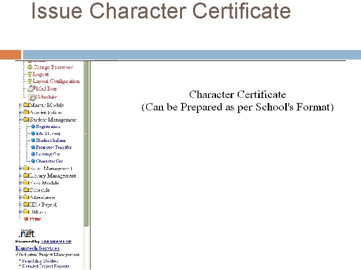 Issue Character Certificate Issue Character Certificate