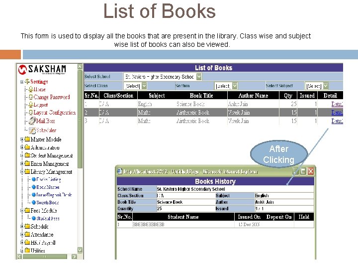 List of Books This form is used to display all the books that are List of Books This form is used to display all the books that are
