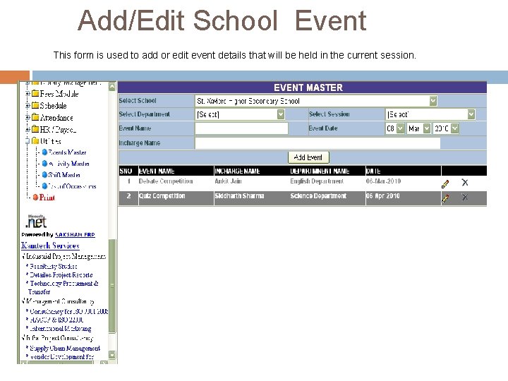 Add/Edit School Event This form is used to add or edit event details that Add/Edit School Event This form is used to add or edit event details that