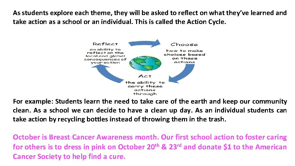 As students explore each theme, they will be asked to reflect on what they’ve As students explore each theme, they will be asked to reflect on what they’ve