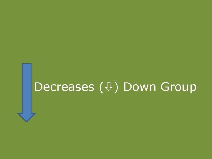 Decreases ( ) Down Group 