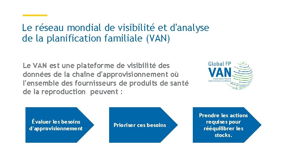 5 Le réseau mondial de visibilité et d'analyse de la planification familiale (VAN) Le