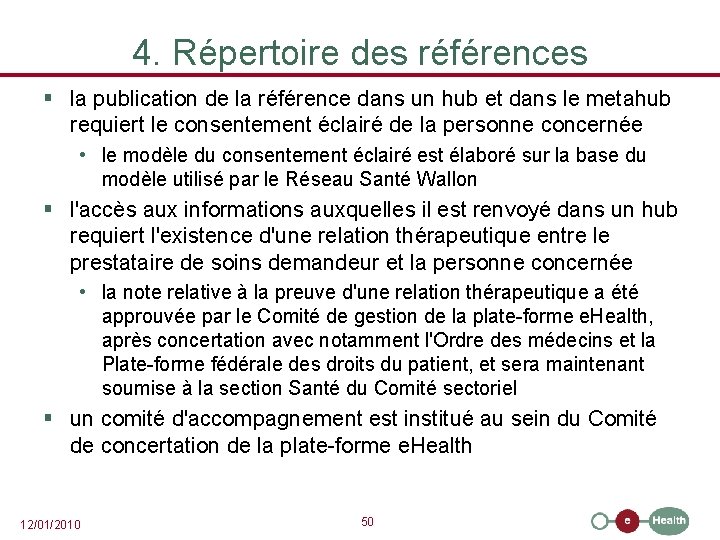 4. Répertoire des références § la publication de la référence dans un hub et