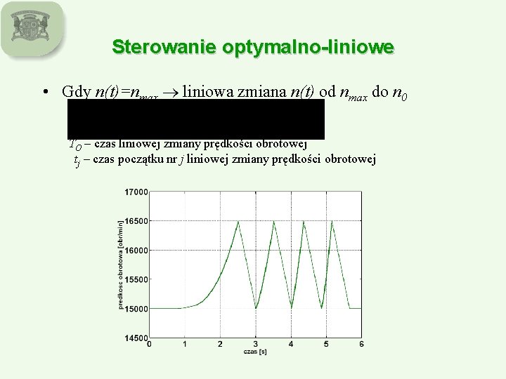 Sterowanie optymalno-liniowe • Gdy n(t)=nmax liniowa zmiana n(t) od nmax do n 0 TO Sterowanie optymalno-liniowe • Gdy n(t)=nmax liniowa zmiana n(t) od nmax do n 0 TO