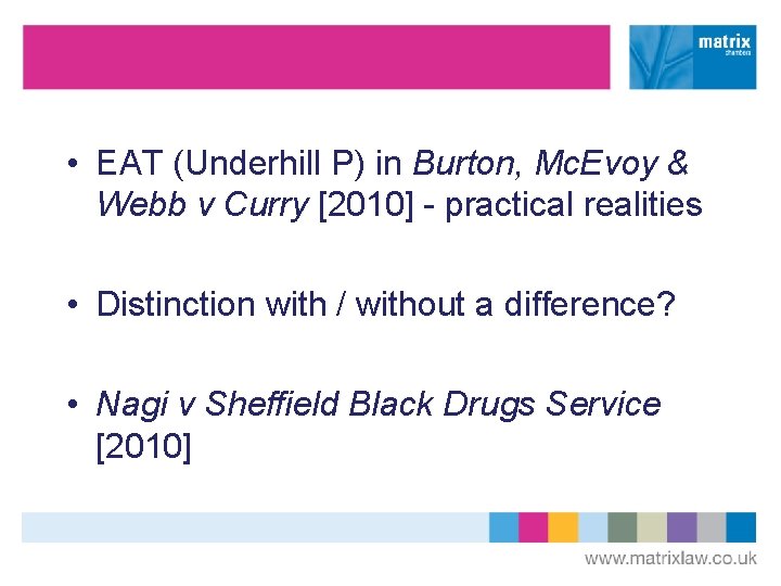  • EAT (Underhill P) in Burton, Mc. Evoy & Webb v Curry [2010]