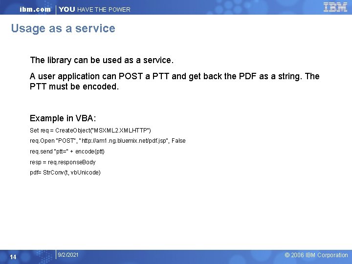 ibm. com YOU HAVE THE POWER Usage as a service The library can be