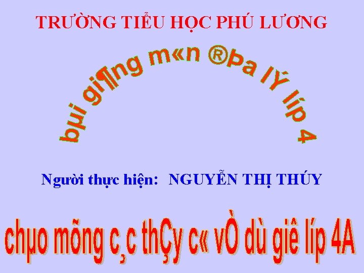 TRƯỜNG TIỂU HỌC PHÚ LƯƠNG Người thực hiện: NGUYỄN THỊ THÚY 