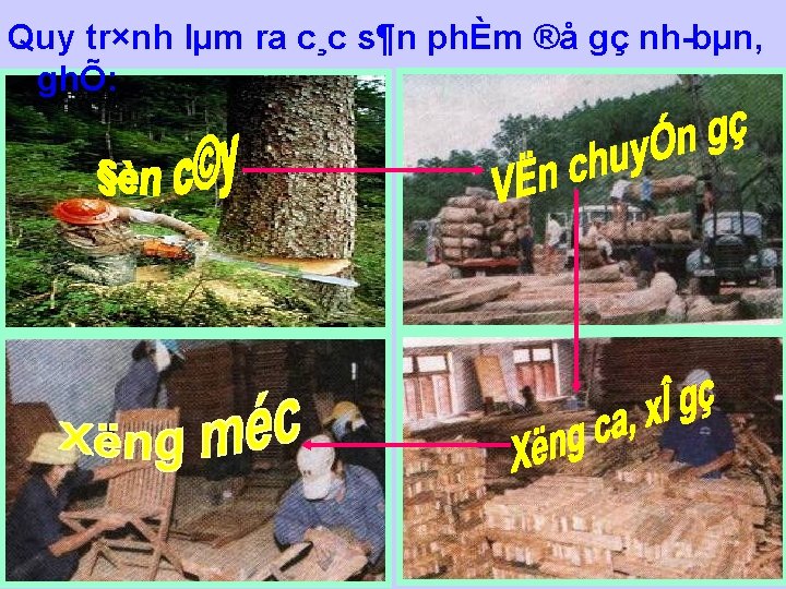 Quy tr×nh lµm ra c¸c s¶n phÈm ®å gç nh bµn, ghÕ: 