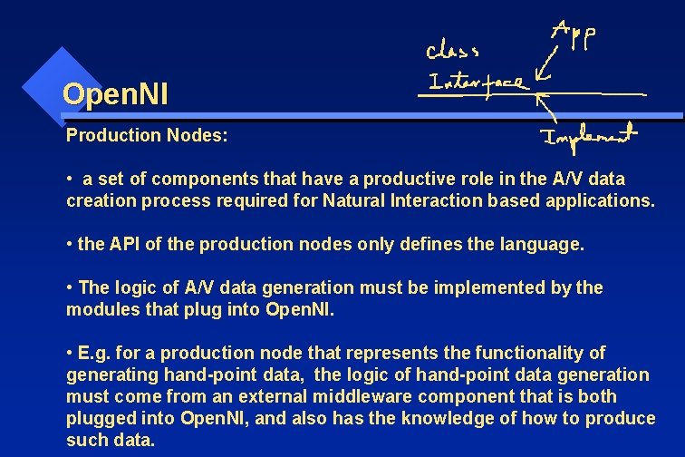 Open. NI Production Nodes: • a set of components that have a productive role
