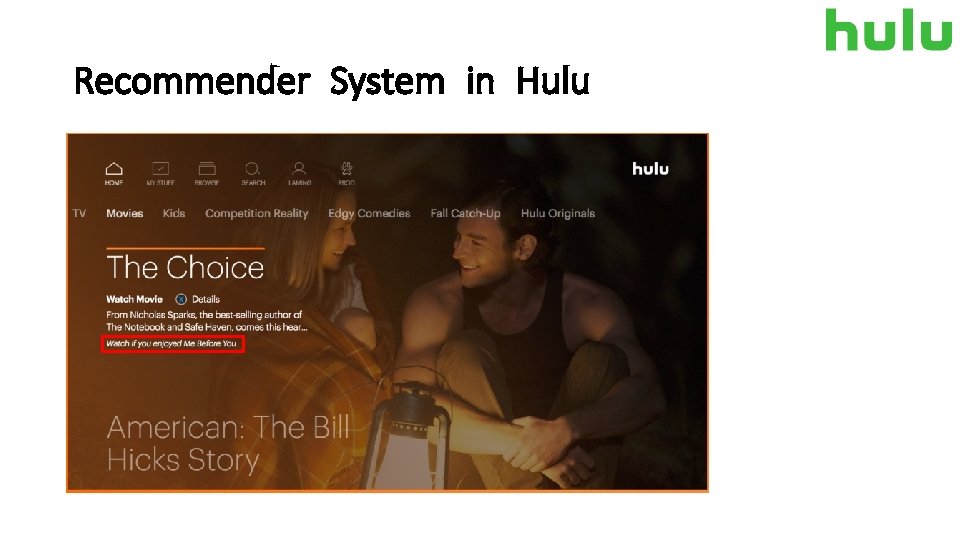 Recommender System in Hulu 