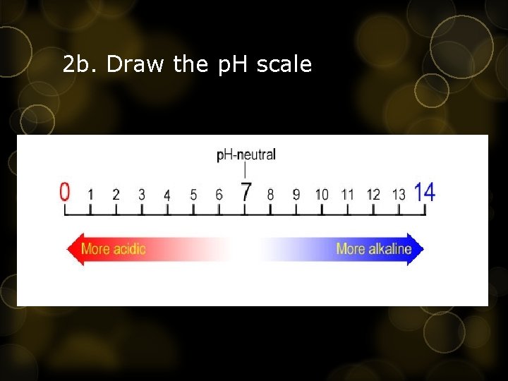 2 b. Draw the p. H scale 