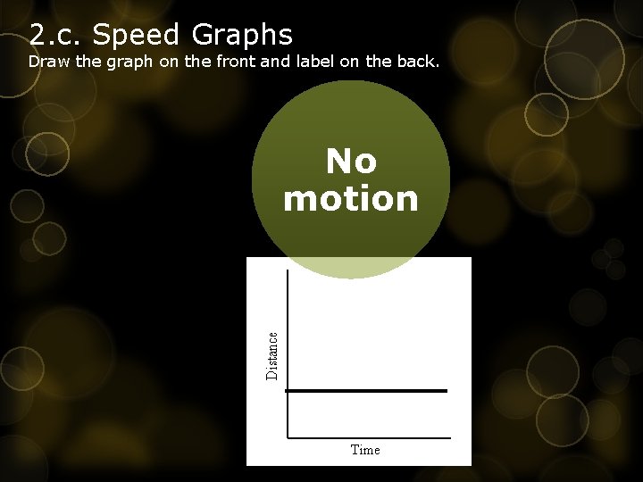 2. c. Speed Graphs Draw the graph on the front and label on the