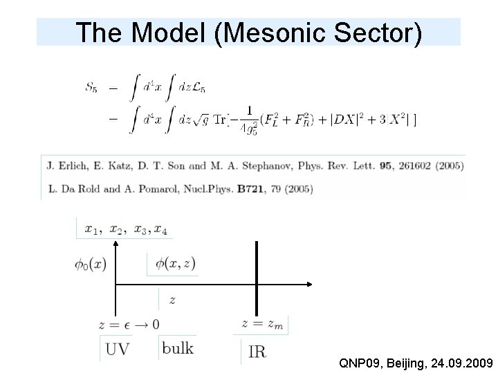 The Model (Mesonic Sector) QNP 09, Beijing, 24. 09. 2009 