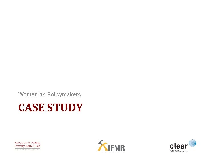 Women as Policymakers CASE STUDY 