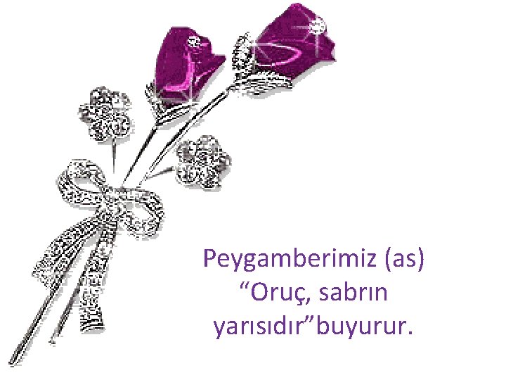 Peygamberimiz (as) “Oruç, sabrın yarısıdır”buyurur. 