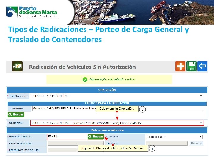 Tipos de Radicaciones – Porteo de Carga General y Traslado de Contenedores 