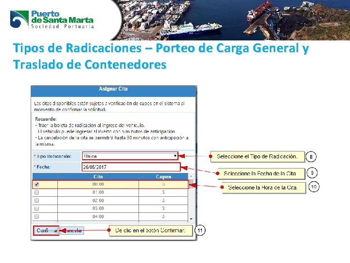 Tipos de Radicaciones – Porteo de Carga General y Traslado de Contenedores 