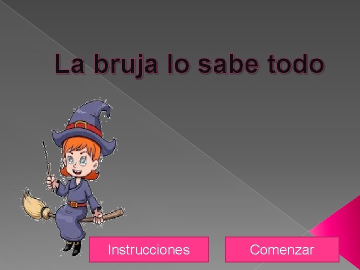 La bruja lo sabe todo Instrucciones Comenzar 