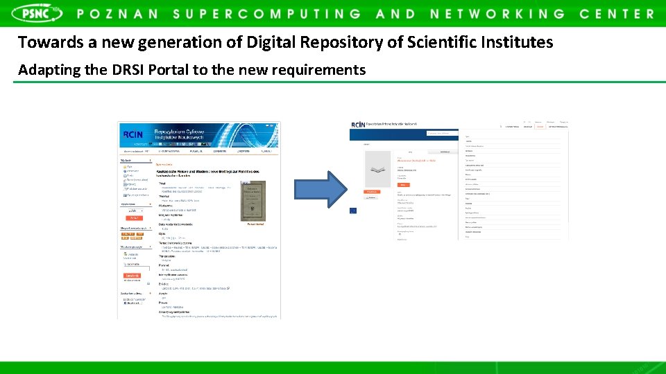 Towards a new generation of Digital Repository of Scientific Institutes Adapting the DRSI Portal