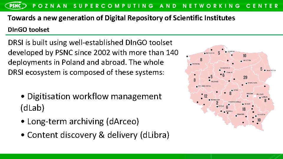 Towards a new generation of Digital Repository of Scientific Institutes DIn. GO toolset DRSI