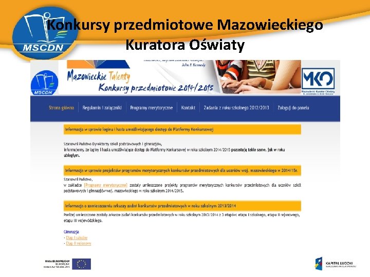 Konkursy przedmiotowe Mazowieckiego Kuratora Oświaty 