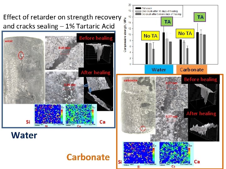 Effect of retarder on strength recovery and cracks sealing – 1% Tartaric Acid No