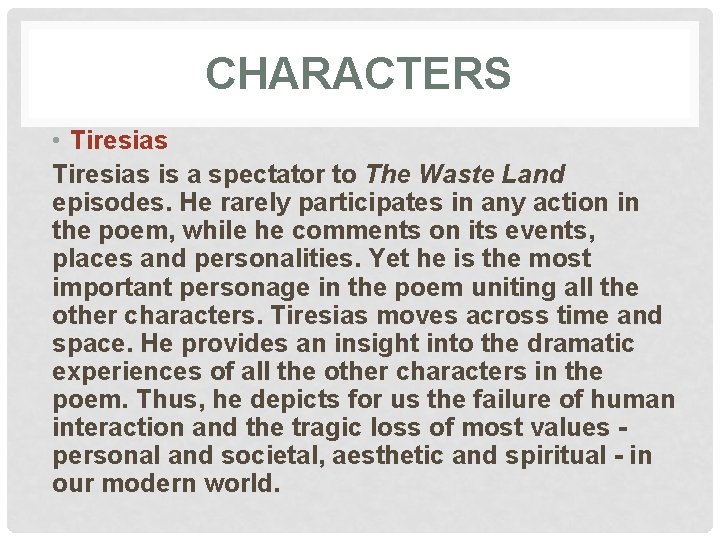 THE WASTE LAND T S ELIOT TITLE The