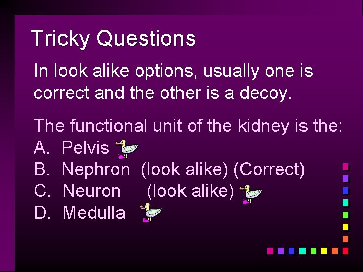 Tricky Questions In look alike options, usually one is correct and the other is