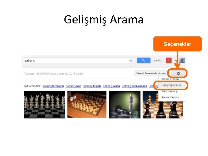 Gelişmiş Arama Seçenekler 