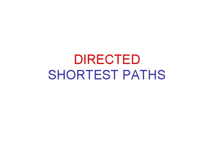 DIRECTED SHORTEST PATHS 