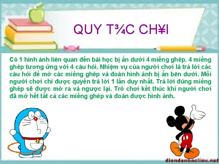 QUY T¾C CH¥I Có 1 hình ảnh liên quan đến bài học bị ẩn