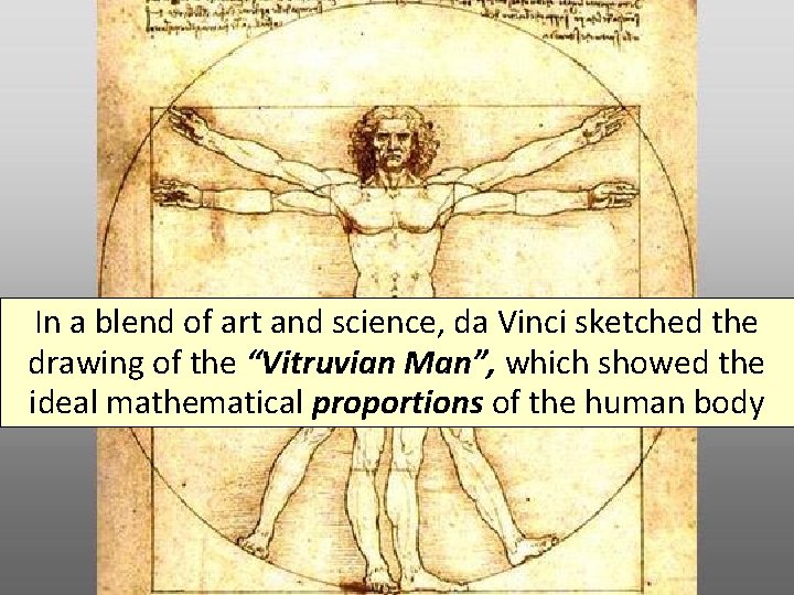 In a blend of art and science, da Vinci sketched the drawing of the
