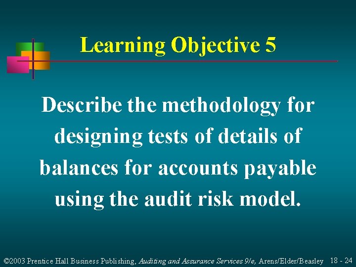 Learning Objective 5 Describe the methodology for designing tests of details of balances for