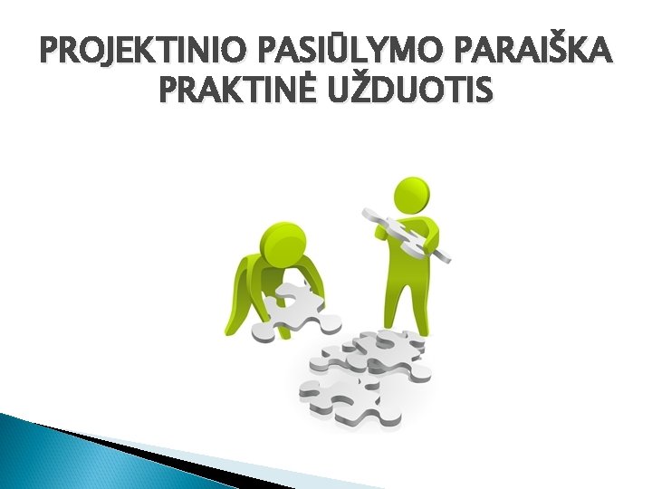 PROJEKTINIO PASIŪLYMO PARAIŠKA PRAKTINĖ UŽDUOTIS 