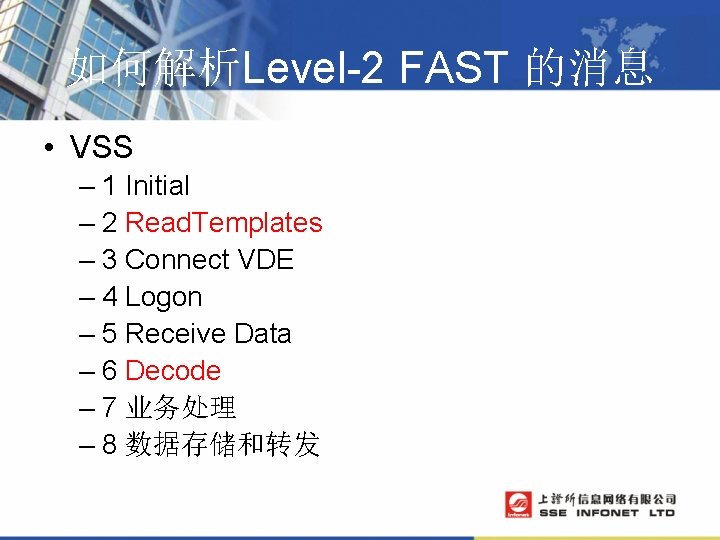 如何解析Level-2 FAST 的消息 • VSS – 1 Initial – 2 Read. Templates – 3