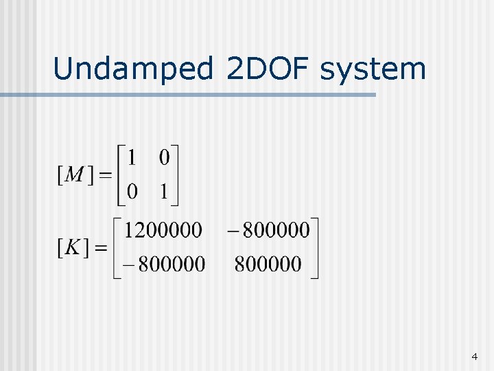 Undamped 2 DOF system 4 