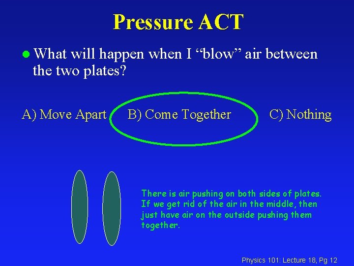 Pressure ACT l What will happen when I “blow” air between the two plates?