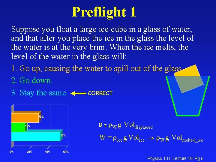 Preflight 1 Suppose you float a large ice-cube in a glass of water, and