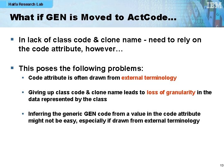 Haifa Research Lab What if GEN is Moved to Act. Code… § In lack