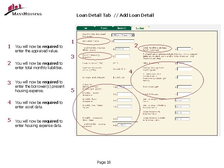 Loan Detail Tab // Add Loan Detail 1 You will now be required to