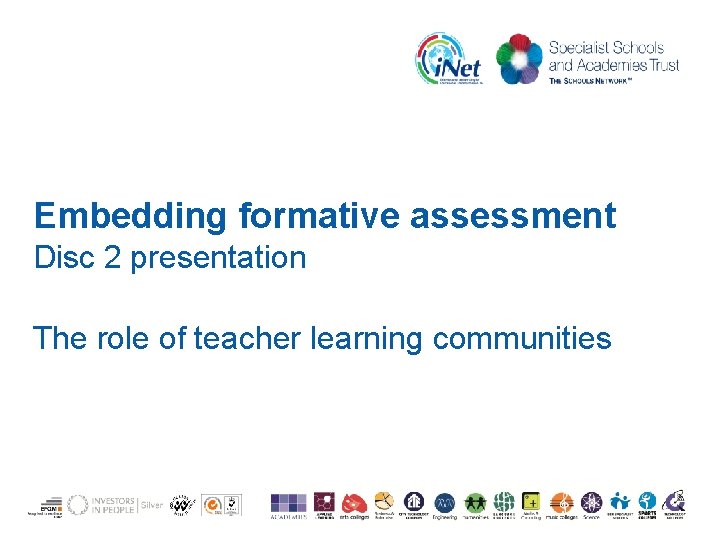 Embedding formative assessment Disc 2 presentation The role of teacher learning communities 