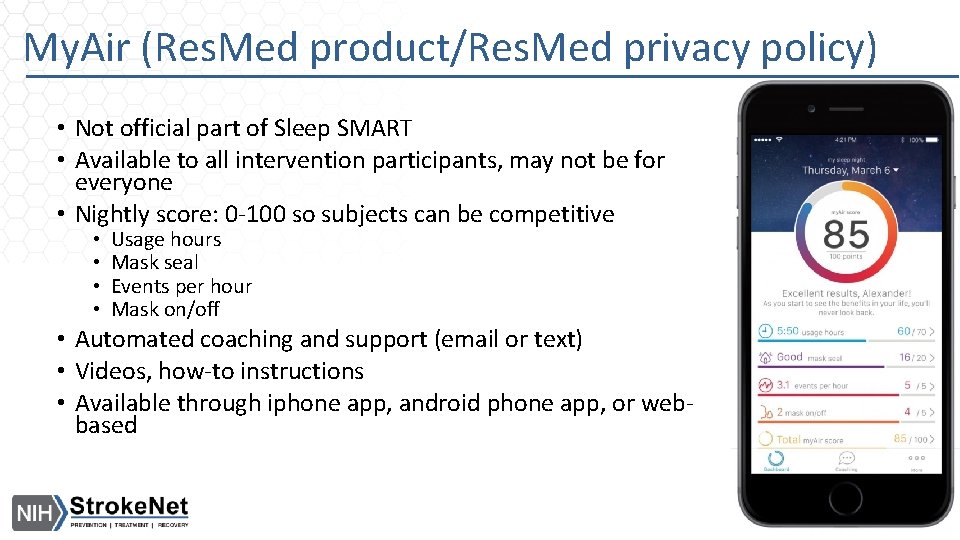 My. Air (Res. Med product/Res. Med privacy policy) • Not official part of Sleep